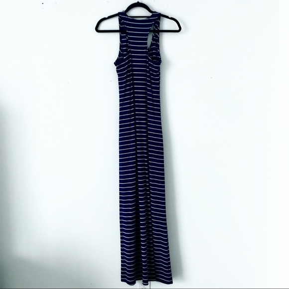 Maxi Navy & White Nautical Dress - Picture 3 of 3